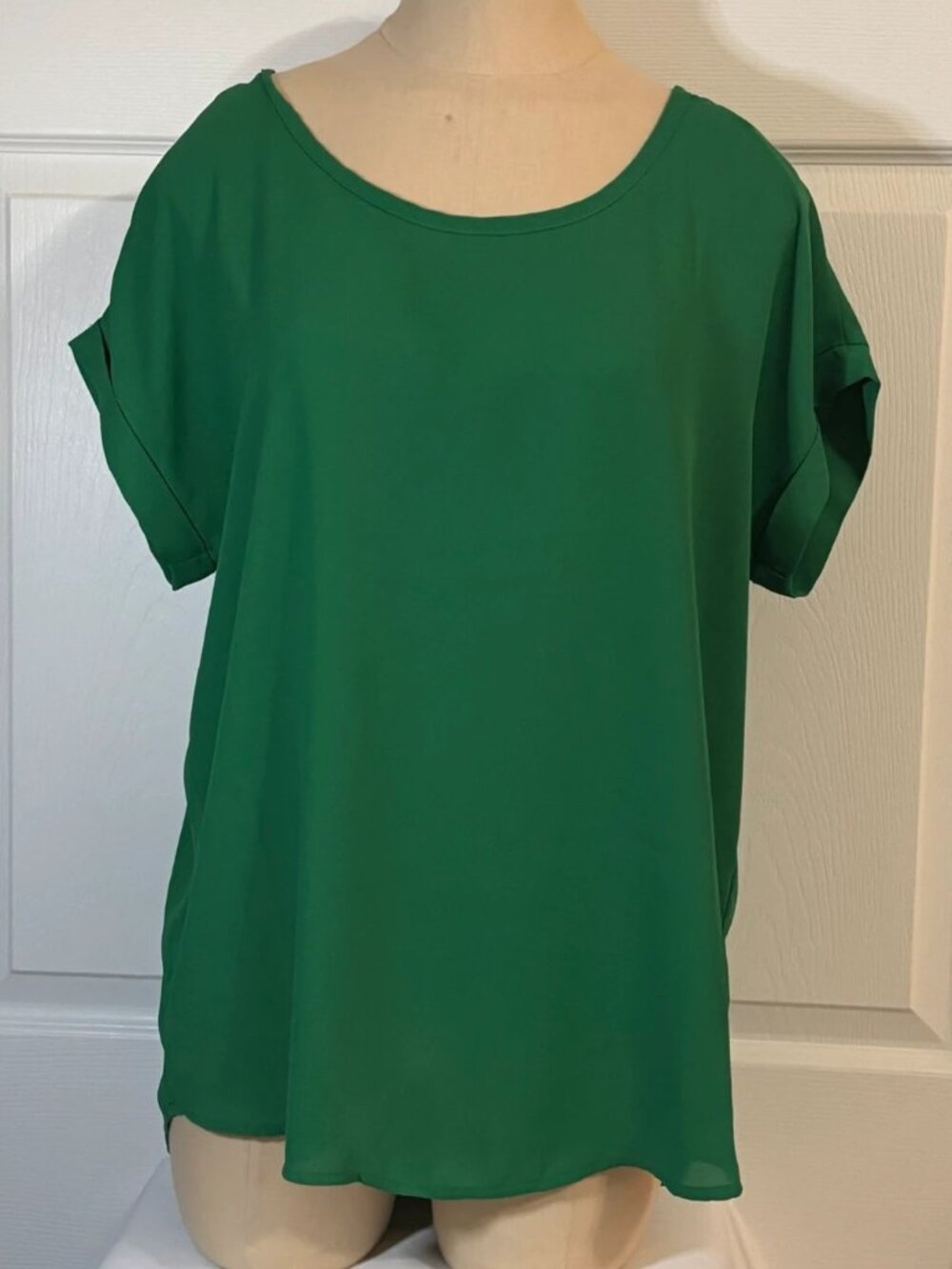 Boutique Emerald Green Tall Blouse Sz Medium